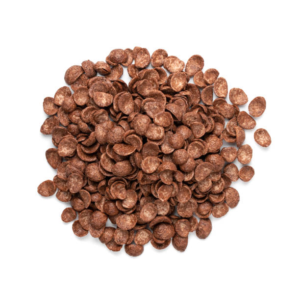 아침 식사를 위한 초콜릿 콘 플레이크 - granola cereal breakfast stack 뉴스 사진 이미지
