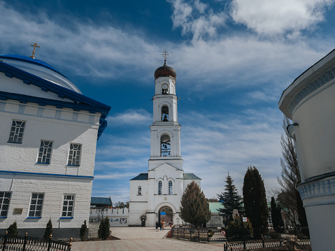 Raifa Bogoroditsky Monastery. Bell tower with a gate church in honor of Archistratigus of God Michael. Kazan, Tatarstan.