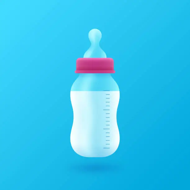 Vector illustration of Infant Baby Formula Milk Bottle