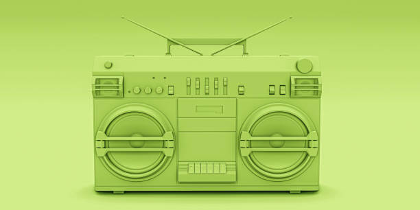 istock green boombox isolated on green background 1399240321