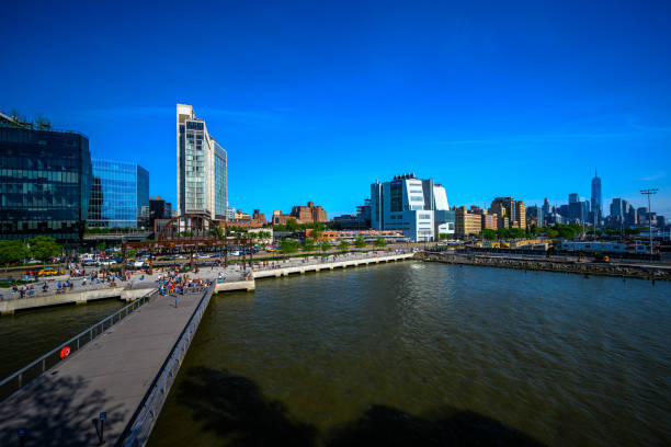 Visiting the Little Island on th Hudson River in Manhattan, New York, USA