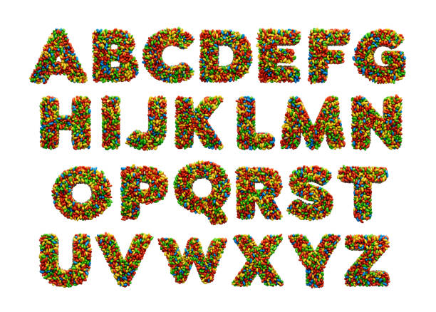 alphabet a to z colorful jelly beans letter rainbow colourful candies jelly beans a b c d e f g h i j k l m n o p q r s t u v w x z 3d illustration - weihnachten 個照片及圖片檔