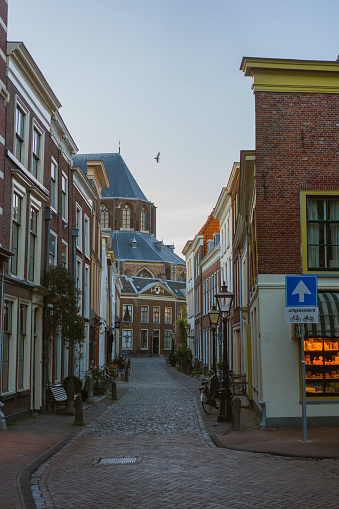 Scenic view of simple life of Dutch town Leiden