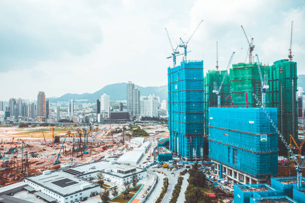istock Drone view  of Construction site in Hong Kong 1399248368