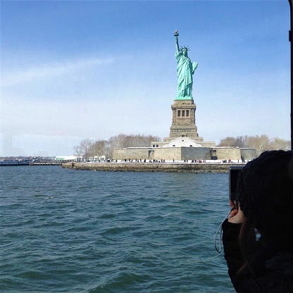 Statue of Liberty. Photo taken from a cruise on Hudson river, New York City, USA.