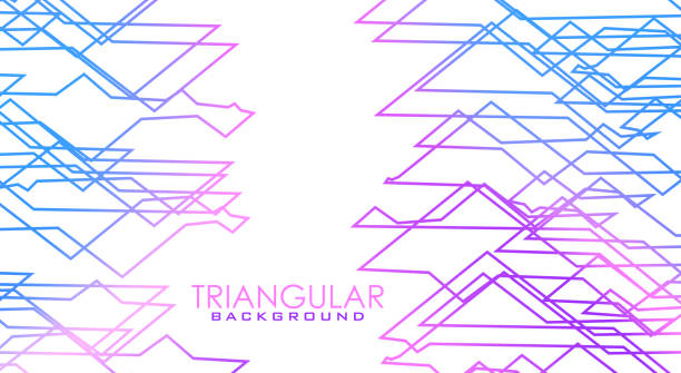 Triangular background with outline blue, purple and pink triangles Abstract triangular background with outline blue, purple and pink structure of triangles. Vector graphic pattern pics of a dodgers stock illustrations