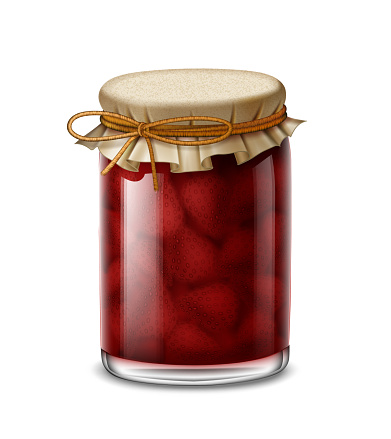 Strawberry Jam Canned. Vector illustration.