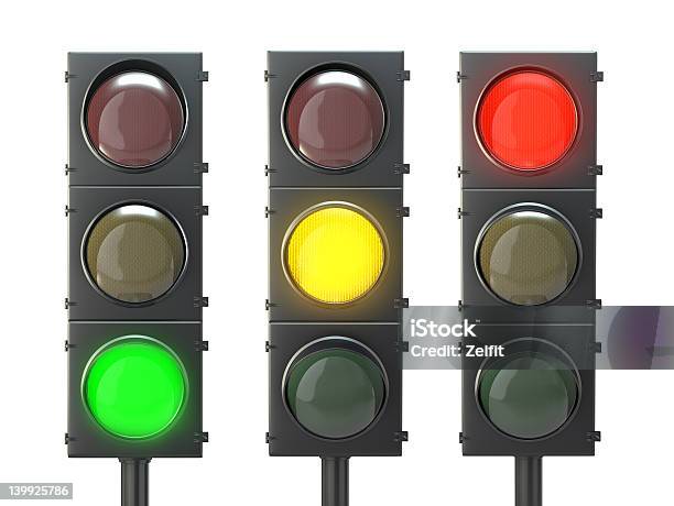 Set Of Traffic Lights Stock Photo - Download Image Now - Stoplight, Green Light - Stoplight, Amber Light