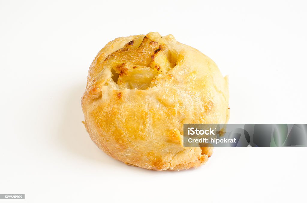 Knish with potato and onion Traditional Jewish baked dumpling on white background Knish Stock Photo