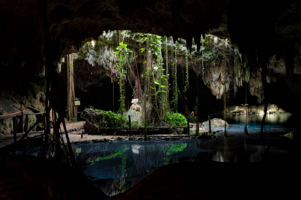 Xivalva Cave, Chaak Tun Cenote, Riviera Maya, Playa del Carmen, Mexico stock photo
