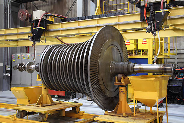 istock Industrial steam turbine at the workshop 139926297