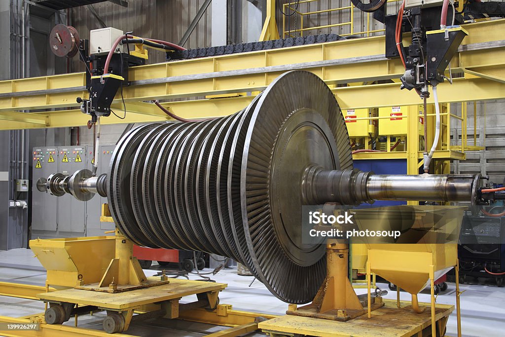 Industrial Turbina a vapor na Oficina - Royalty-free Energia hidroelétrica Foto de stock