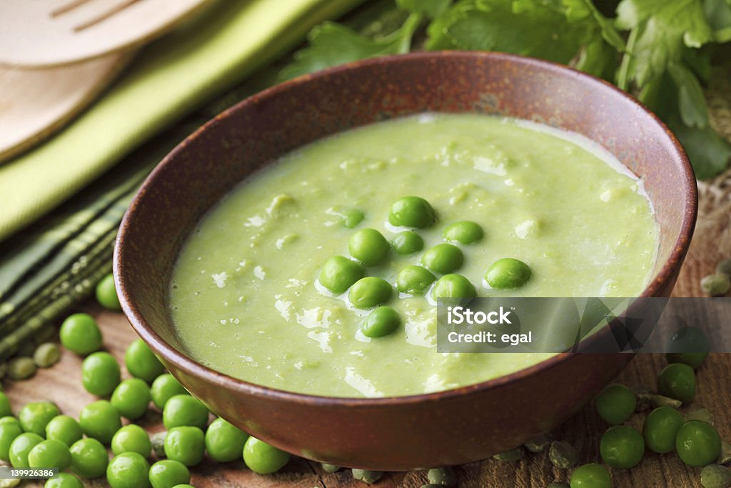 Green pea soup Green pea soup in bowl Pea Soup Stock Photo
