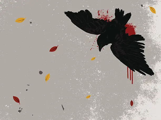 Vector illustration of Dead Crow