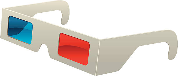 ilustraciones, imágenes clip art, dibujos animados e iconos de stock de par de gafas 3d - gafas 3d