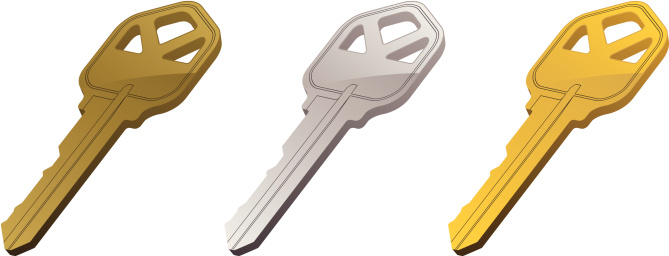 Metal Key Vector Vector Metallic Key Stock Illustration - Download Image Now - Brass ...