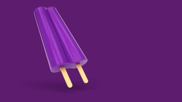 istock Shiny 3D Purple Grape Popsicle Isolated on Purple Background with Clipping Path 1399267925