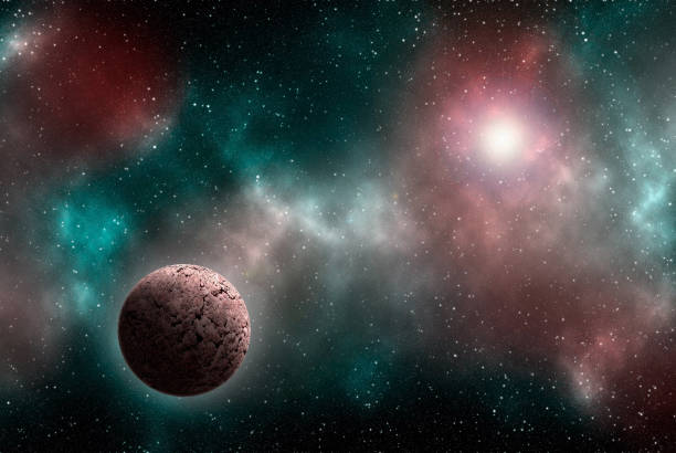 Unknown planet from outer space. Space nebula. Cosmic cluster of stars. Outer space background. 3D Illustration.
