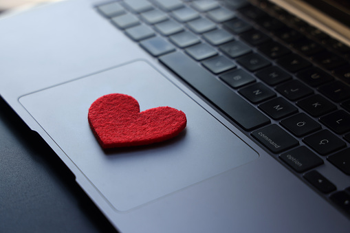 Heart shape on laptop