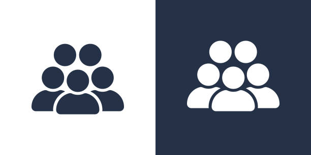 Group of people or group of users or friends, vector, icon Group of people or group of users or friends, vector, icon synergy series stock illustrations