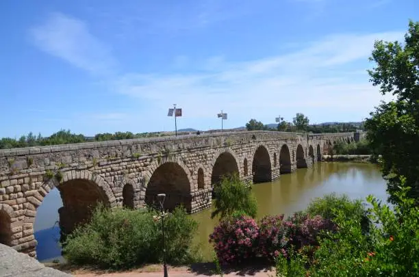 Roman bridge of Mérida, Mérida, Badajoz, Extremadura, Spain