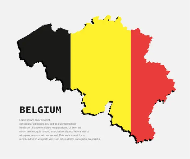 Vector illustration of Vector map Belgium made flag, Europe country