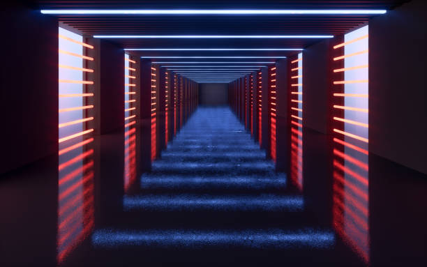 istock Dark tunnel, futuristic concept, 3d rendering. 1399281608