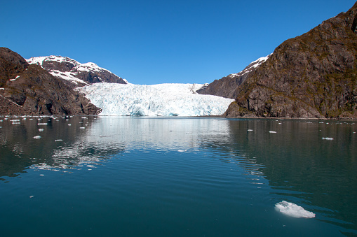 Landscape of ice and mountains in Antarctica