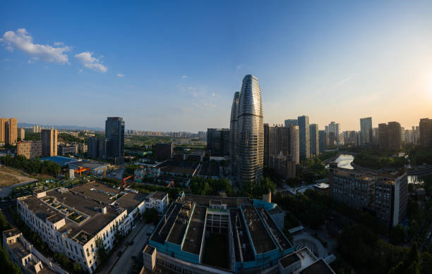 istock Chengdu's bustling financial city at dusk 1399285340