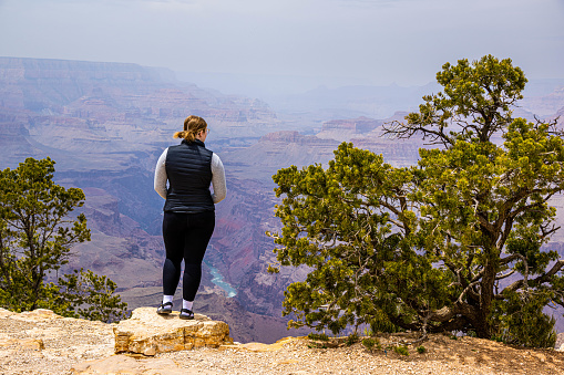 Taking in the view at Navajo Point in Grand Canyon National Park, Arizona.