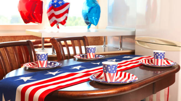 istock Independence day. USA. Indoor. Family dinner 1399289932