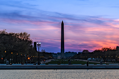 Washington Monument at sunset