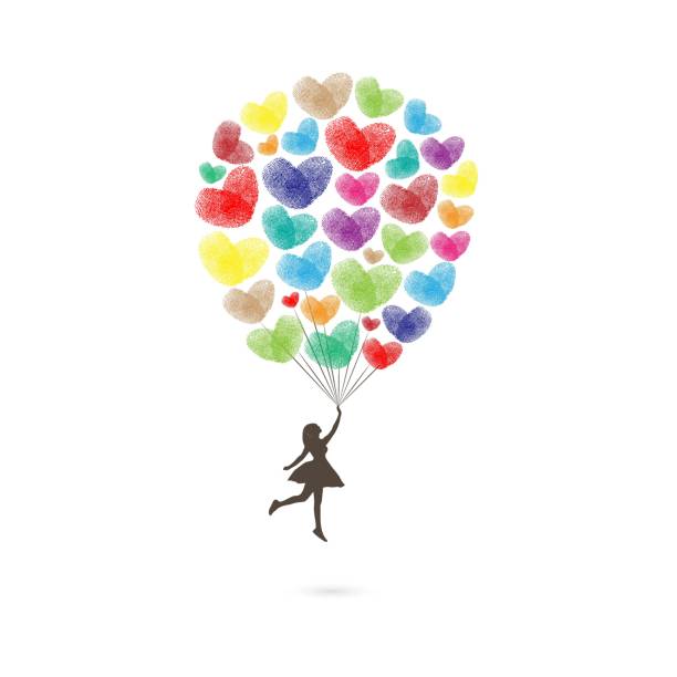 istock Color air balloon girl finger print 1399301422