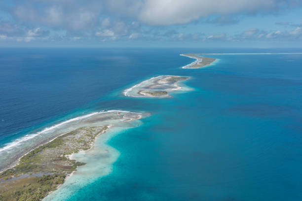 Low lying island atolls are at risk from sea level rise with climate change.