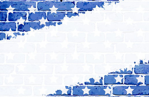 A faint faded painted starry background as part of USA flag. Apt for use as wallpapers, posters, backdrops, banners, greeting cards templates or patriotic t shirt designs for US Independence Day, 4th of July or Memorial Day. There is No people and no text and ample copy space.
