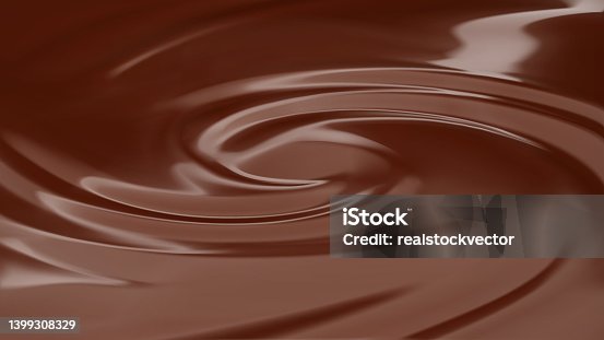 istock Realistic chocolate spiral waves. 1399308329