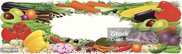 Verdure Erbe E Spezie Banner - Immagini vettoriali stock e altre immagini di Alimentazione sana - Alimentazione sana, Aneto, Anice