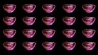 istock Many Talking Mouths on a Black Background. Timelapse Animation of Talking Mouth. Animation of the Concept of Conversations 1399311575