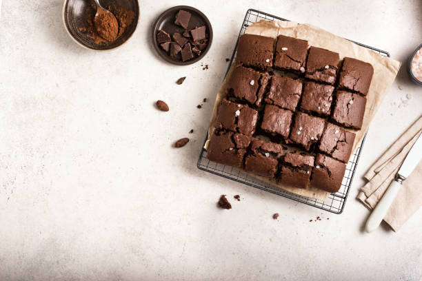 초콜릿 브라우니 디저트 - chocolate cake 뉴스 사진 이미지