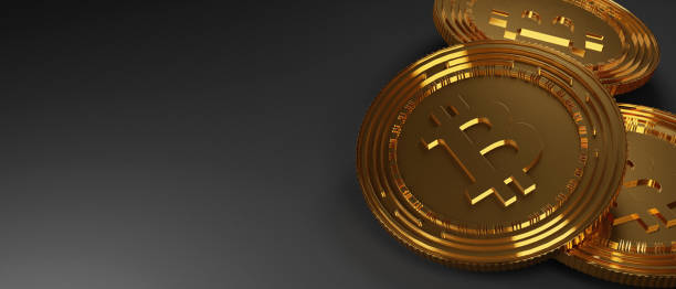 istock Bitcoin Cryptocurrency represented as Gold Coins. Concept Banking Background. Empty Banner Background Copyspace 3D Render. 1399315701