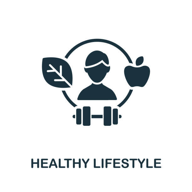 ilustrações, clipart, desenhos animados e ícones de ícone do estilo de vida saudável. símbolo de linha simples healthy lifestyle para modelos, web design e infográficos - pulse orlando night club & ultra lounge