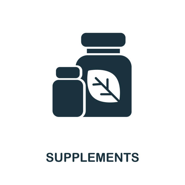 Supplements icon. Simple illustration from healthy lifestyle collection. Creative Supplements icon for web design, templates, infographics and more Supplements icon. Simple illustration from healthy lifestyle collection. Creative Supplements icon for web design, templates, infographics and more. bar drink establishment illustrations stock illustrations