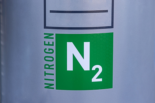 Green Sign Nitrogen Gas Element at Reservoir Tank