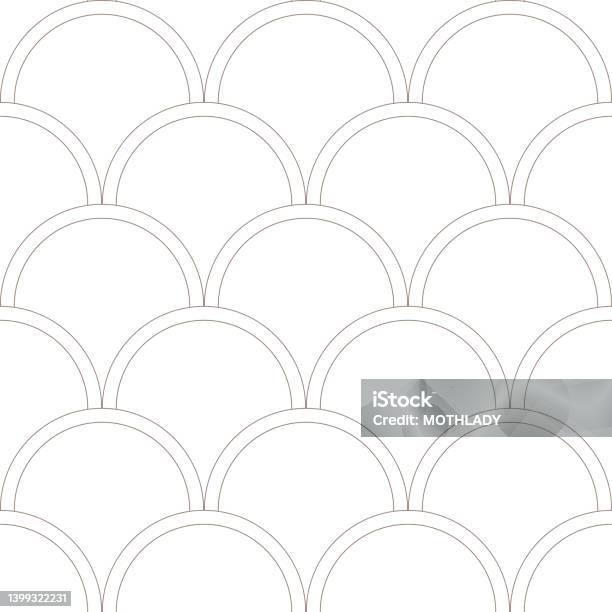 White Geometric Fish Scale Pattern Minimalist Vector Wallpaper Stock ...