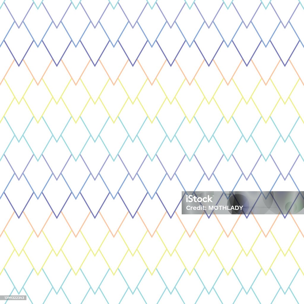 Two White Pattern Geometric White Pattern With Colorful Lines Seamless Vector Repeat ...