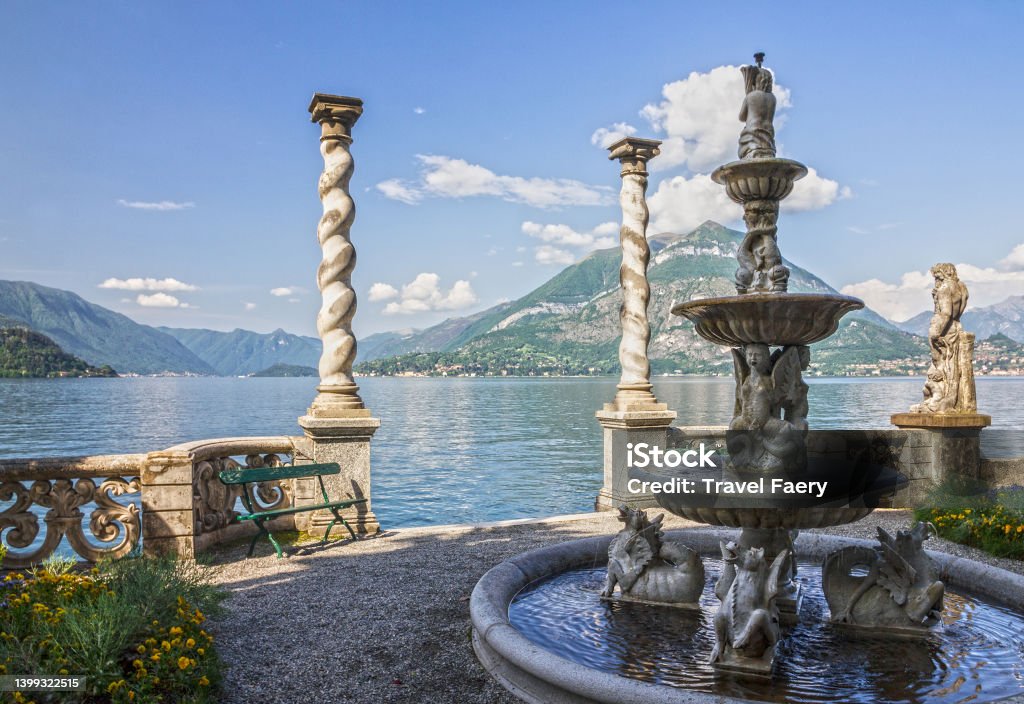 Monastero villa, Varenna town, Como lake, Italy, Lombardy Lake Stock Photo