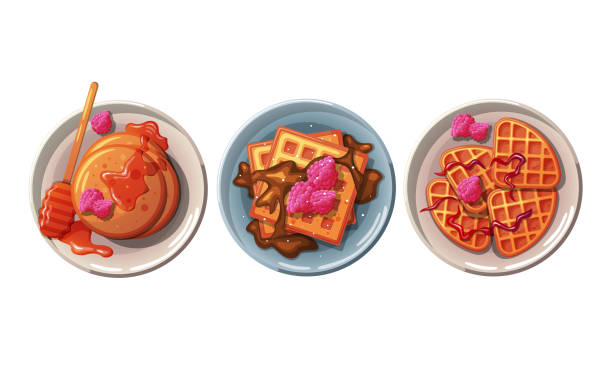 istock Set of cartoon sweet breakfasts. 1399322685