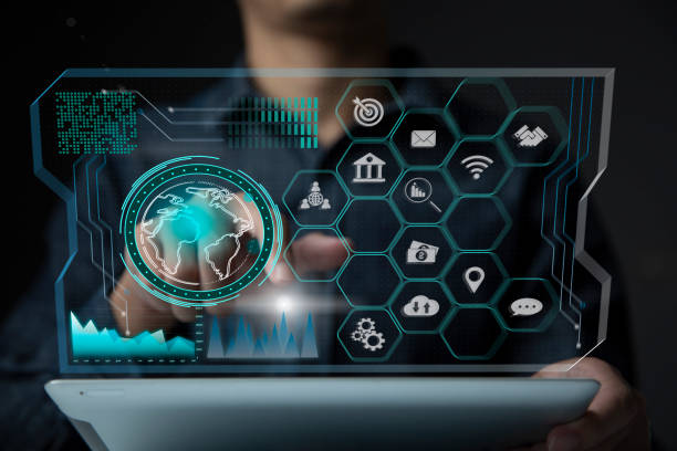 istock Businessman using tablet and virtual touch screen to online transactions with internet technology, concept of global data connection by internet technology, big data, searching for information 1399328072