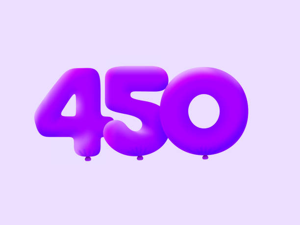 istock Purple 3D number 450 balloon realistic 3d helium Purple balloons. Vector illustration design Party decoration,Birthday,Anniversary,Christmas,Xmas,New year,Holiday Sale,celebration,carnival 1399333728