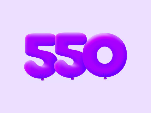 istock Purple 3D number 550 balloon realistic 3d helium Purple balloons. Vector illustration design Party decoration,Birthday,Anniversary,Christmas,Xmas,New year,Holiday Sale,celebration,carnival 1399333735